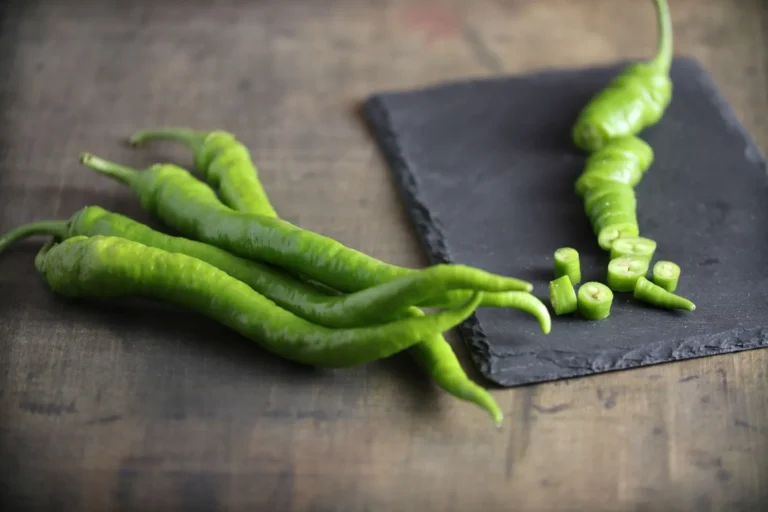 Sweet & Hot Pepper Seeds, Sera Demre Fresh green Sera Demre hot pepper on slate