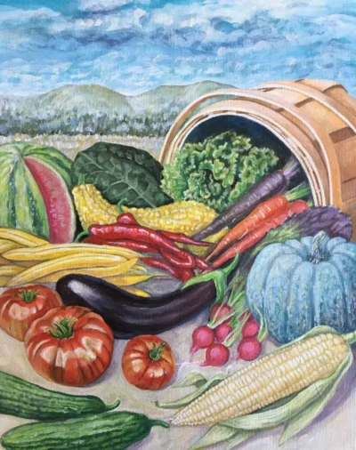 Vegetable Mix A generic illustration of various vegetables. Turkey Wide Leaf cress isn't in this illustration.