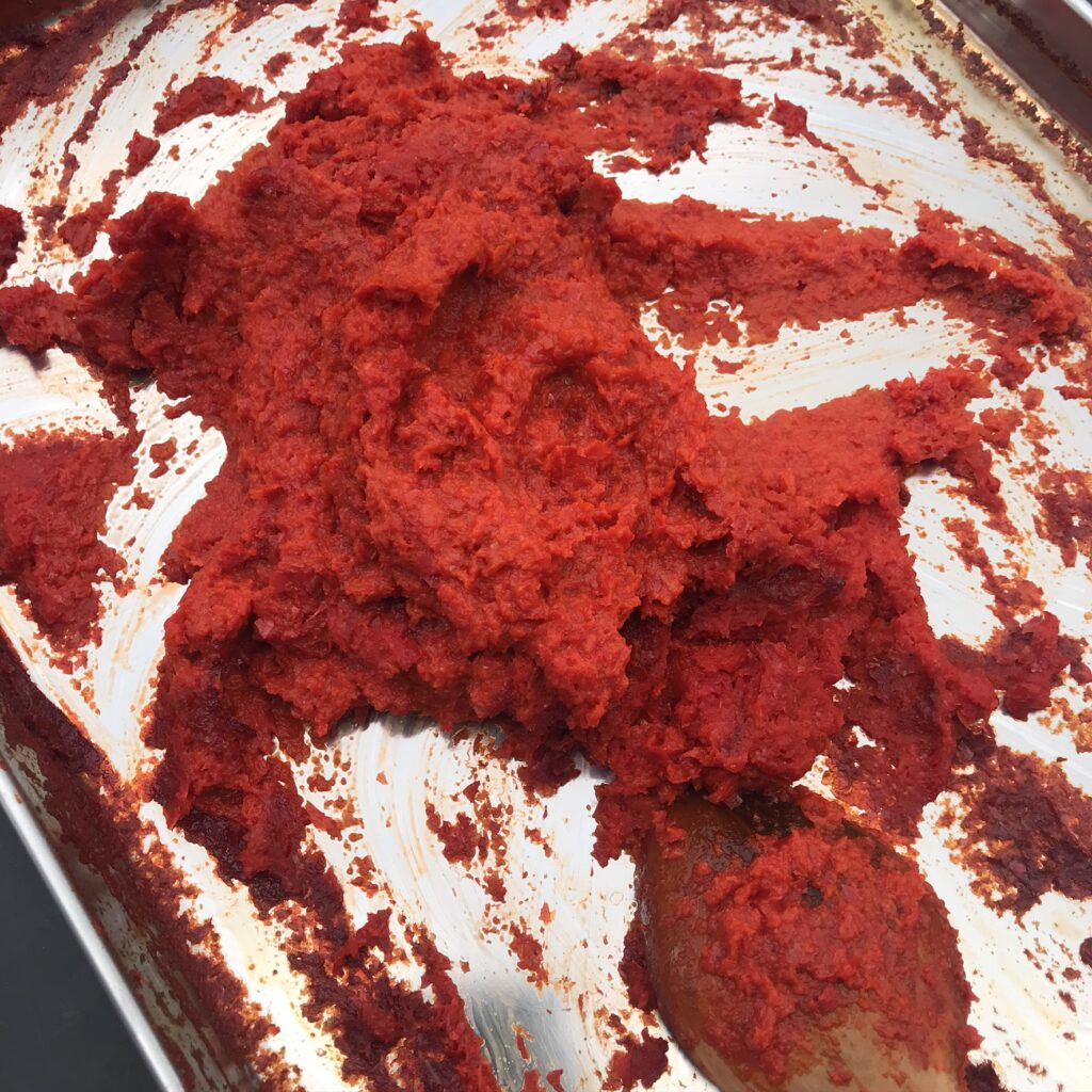 Sun dried pulp slowly but surely gains paste consistency